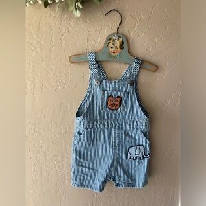Seed Heritage Baby toddler overall shorts zoo animals
